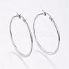 Tarnish Resistant 304 Stainless Steel Big Hoop Earrings EJEW-F105-18P-1