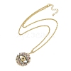 Rack Plating Brass Micro Pave Colorful Cubic Zirconia Eye Pendant Rope Chain Necklaces NJEW-P317-01G-2