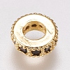 Brass Micro Pave Cubic Zirconia Bead Spacers ZIRC-K074-12-01G-2