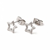 Non-Tarnish 304 Stainless Steel Hollow Out Star Stud Earrings for Women EJEW-C004-05P-1