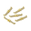 Rack Plating Brass Micro Pave Clear Cubic Zirconia Connector Charms KK-C007-37G-H-1