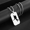 304 Stainless Steel Hollow Cut Hockey Player Pendant Necklaces FS-WGFDD7E-01-2