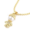 Brass Micro Pave Clear Cubic Zirconia Pendant Necklaces NJEW-Z035-01A-G-2