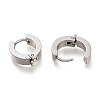 Tarnish Resistant 201 Stainless Steel Huggie Hoop Earrings Findings X-STAS-A167-01B-P-3