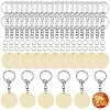 DIY Blank Flat Round Wooden Keychain Making Kits DIY-YW0008-89-1