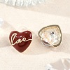 Brass Enamel Stud Earrings EJEW-P301-13G-2