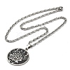 304 Stainless Steel Lunar Lotus Talisman Pendant Necklaces NJEW-S007-21P-3