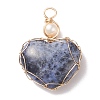 Natural Sodalite & Freshwater Pearl Pendants PALLOY-JF01661-03-1