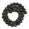 Assembled Natural Malachite & Bronzite Beads Strands G-A230-D02-04-3