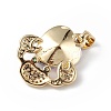 Rack Plating Brass Micro Pave Cubic Zirconia Pendants KK-C015-01G-16-3