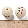 Printed Schima Wood European Beads WOOD-G023-14E-3