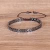 Arrowhead Adjustable Synthetic Non-magnetic Hematite Braided Bead Bracelets for Women Men NQ3813-2-1