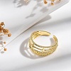 Rack Plating Brass Open Cuff Finger Rings for Women RJEW-M028-91G-3