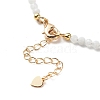 Cubic Zirconia Teardrop Pendant Necklace with Natural Moonstone Beaded Chains NJEW-JN04121-03-7