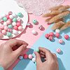 50Pcs 5 Styles Round Silicone Beads SIL-YW0001-22-5