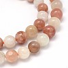 Round Natural Moonstone and Sunstone Beads Strands X-G-F222-03-8mm-2