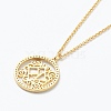 Brass Micro Pave Clear Cubic Zirconia Pendant Necklaces NJEW-J059-01K-3