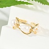 Brass Pearls Open Cuff Rings for Women KK-D301-04G-5