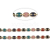 Golden Plated Alloy Enameled Coffee Bean Links Chains LCHA-H004-01G-C-2