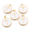 Brass Enamel Pendants LS-KK-B027-02G-B-1