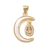 Brass Micro Pave Clear Cubic Zirconia Pendant KK-I712-49G-04-1