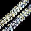 Electroplate Transparent Glass Beads Strands GL-N005-02A-B01-1
