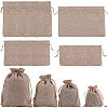 Beebeecraft 16Pcs 4 Styles Polyester Imitation Burlap Packing Pouches Drawstring Bags ABAG-BBC0001-01B-1