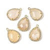 Natural Moonstone Faceted Teardrop Pendants G-I382-01G-03-1