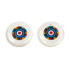 Printed Freshwater Shell Charms SHEL-T009-20B-4