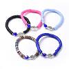 Polymer Clay Heishi Beads Beads Stretch Bracelets BJEW-JB04449-1