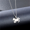 Horse Stainless Steel Pendant Necklaces PW-WG456C5-01-2