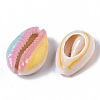 Printed Natural Cowrie Shell Beads X-SSHEL-R047-01-A10-3