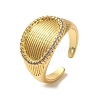 Brass Micro Pave Cubic Zirconia Open Cuff Rings for Women RJEW-G325-01C-G-1