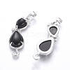 Natural Black Agate Kitten Pendants G-J386-E05-2