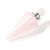 Natural Rose Quartz Faceted Cone Openable Perfume Bottle Big Pendants G-L524-18P-12-2