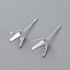 304 Stainless Steel Prong Earring Settings STAS-O098-06S-05-1