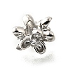 Brass Micro Pave Clear Cubic Zirconia European Beads KK-V008-15P-1