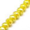 Electroplate Opaque Solid Color Crystal Glass Rondelle Beads Strands EGLA-F047A-14AB-3