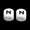 20Pcs White Cube Letter Silicone Beads 12x12x12mm Square Dice Alphabet Beads with 2mm Hole Spacer Loose Letter Beads for Bracelet Necklace Jewelry Making JX432N-1