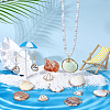 32Pcs 8 Styles Electroplated Natural Mixed Shell Pendants SSHEL-SC0001-62C-4