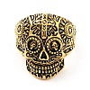 316 Stainless Steel Skull with Cross Finger Ring RJEW-C030-02G-AG-2