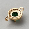 Light Gold Plated Brass Pave Cubic Zirconia Connector Charms KK-CJC0001-41KCG-07-2