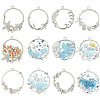 12Pcs 6 Style Alloy Open Back Bezel Pendants FIND-YW0007-36-3