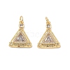 Brass Micro Pave Clear Cubic Zirconia Pendants KK-E068-VF328-2