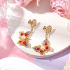 Glass Seed Beads Butterfly Stud Earrings EJEW-MZ00271-01-2