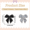 CRASPIRE 8Pcs 2 Colors Bowknot Hotfix Rhinestone Appliques DIY-CP0009-66-2