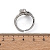 Brass Micro Pave Clear Cubic Zirconia Cuff Finger Rings RJEW-G337-35P-5