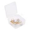 4 Pairs 2 Style Brass Micro Pave Clear Cubic Zirconia Stud Earring Findings KK-ZZ0001-06-7