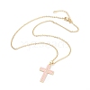 Brass Micro Pave Cubic Zirconia Cross Pendant Necklaces NJEW-F281-08-3