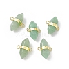 Natural  Green Aventurine Double Terminal Pointed Connector Charms G-P491-11G-02-1